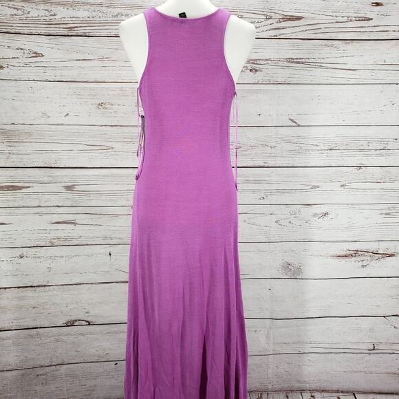 Lauren Ralph Lauren New 100%Silk Knit Wild Orchid Maxi Dress Size Small - Picture 10 of 13